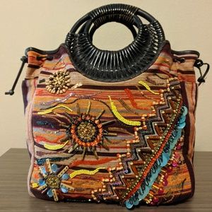 Chico's multi-colored beaded handbag